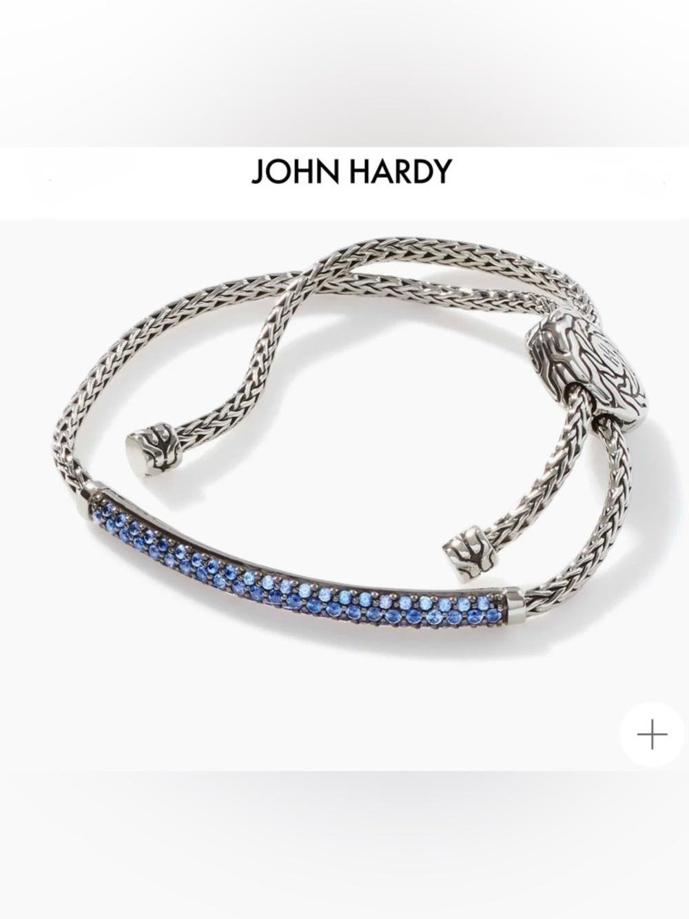 John Hardy Icon Slider Blue Saphire Bracelet, Sterling Silver, Pavé